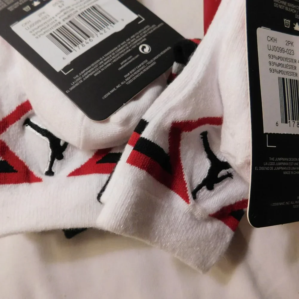 Jordan Boys Logo Crew Socks 2 Packs Size 10C-3Y